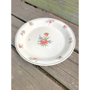 Household Institute floral Priscilla cream Pie Plate baking dish ovenware
